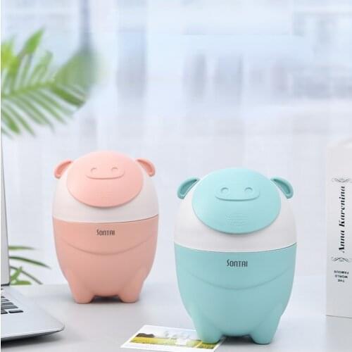 Fashion creative cartoon cute pig desktop Bin Large capacity multifunctional compact classified bin mini trash Bin dustbin