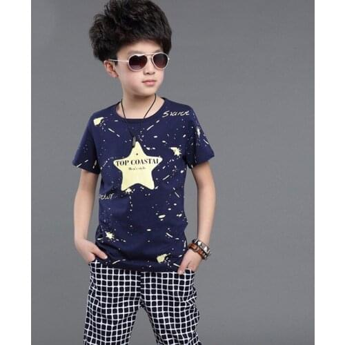 New Boys Clothes 6 Years Print 5-11 old Kids Sets Summer Boys Clothes 9ST012