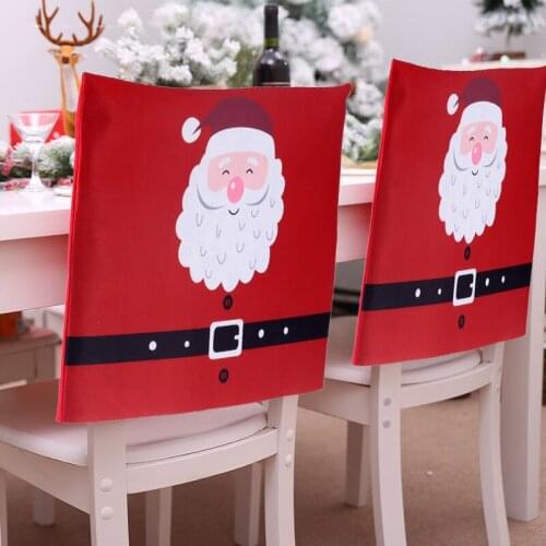 New Arrival Santa Claus Chair Back Cover Home Decoration Chair Cover Christmas Gift Festival Party Decorations