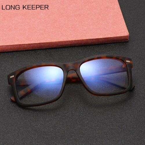 LongKeeper Anti Blue Light Glasses Men Women Vintage Square Clear Lens Eyeglasses Frame Unisex Black Computer Eyewear Anti-UV