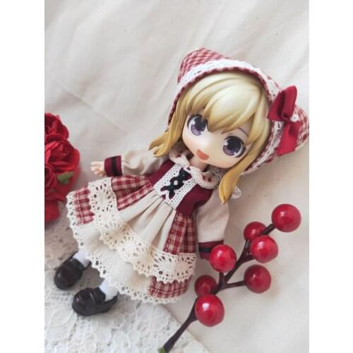 Berry Red Ob11 Clothes Cute Lace Dress Skirt Suit 16cm Doll Clothes GSC YMY P9 Universal Accessory