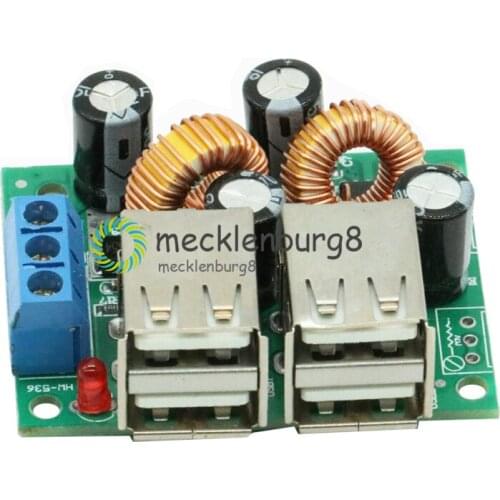 4-USB Port Step Down Power Supply Converter Board Module A5268 DC 12V 24V 40V to 5V 5A For MP3/MP4 Phone Car Equipment