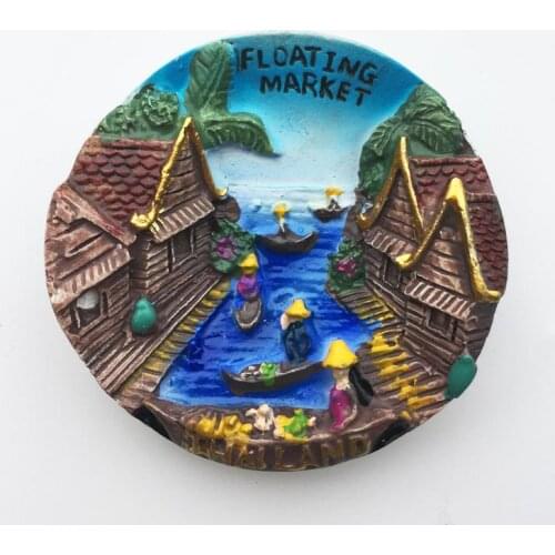 QIQIPP Thailand tourist attractions Floating Fruit Market Commemorative Crafts Magnetic Fridge Magnet Creative