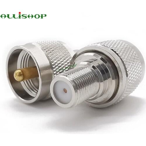 1Pcs F Type Female Jack to UHF Male PL259 Plug straight RF Connector F Jack Switch UHF Plug PL-259 PL259 RF Adapter