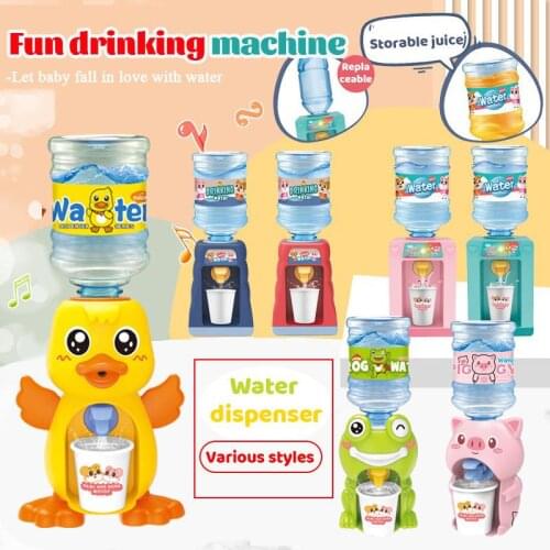Educational Childrens Play House Water Dispenser Toy Mini Fun Q Cute Duckling Water Dispenser Appliance Toy