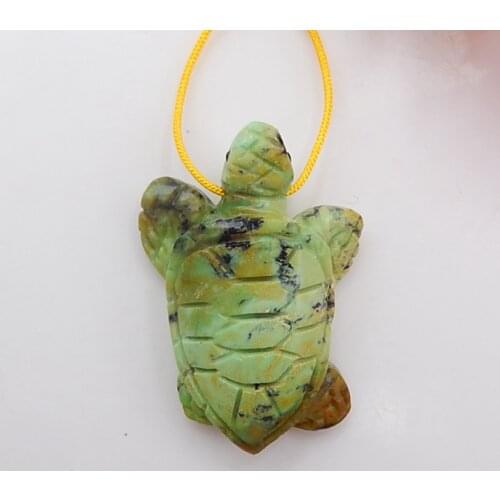 Carved Green Turquoise Fashion Sea turtle Pendant bead For Jewelry Making DIY Charms Bracelets 35x24x11mm,8g