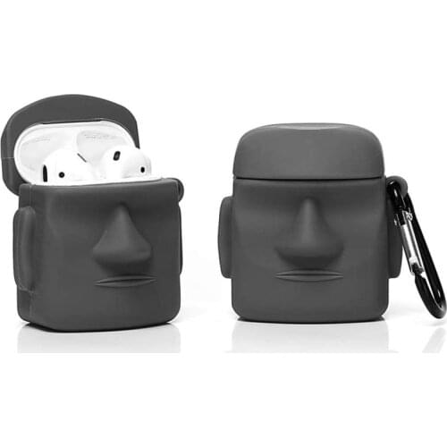 Airpods Silicone Case Funny Cover Compatible for Apple Airpods 1&2 Pods [Cartoon Pattern][Best Gift for Girl Boy](Stone Figure)