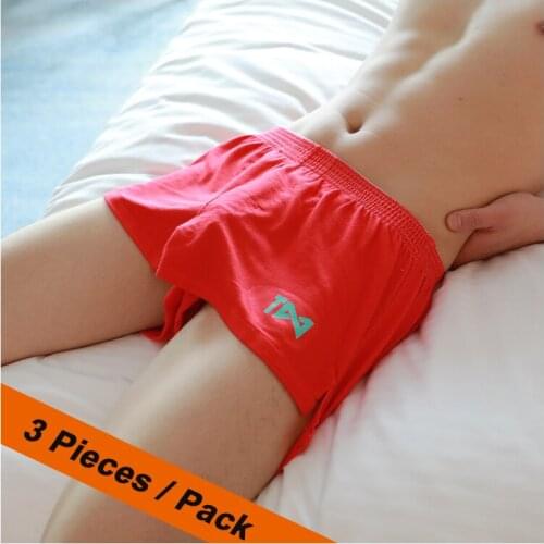 Brand Cotton Boxers 3 PCS Mens Comfortable Underwear Casual Home Sleepwear Underpants XXXL 2019 Mens Trunks Shorts