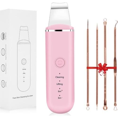 Ultrasonic Skin Scrubber Vibration Face Spatula Blackhead Remover Facial Scrubber Shovel Clean Cavitation Peeling Facial Lifting