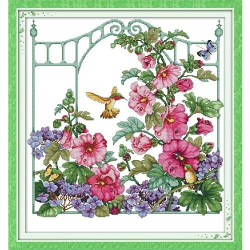 Everlasting Love Flower Garden Chinese Cross Stitch Kits Ecological Cotton Clear Stamped Printed DIY Gift Christmas Decoration