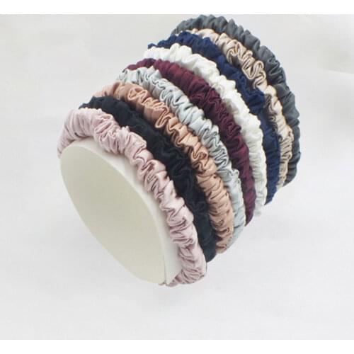 100% Real Silk Women Scrunchie 5CM Elastic Hair Bands solid Color Smooth satin Hair rope Ponytail Holders Hair accessories