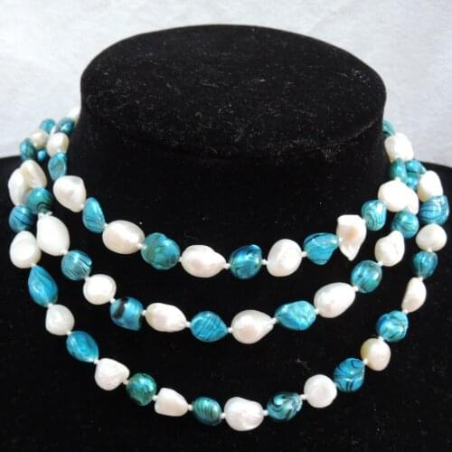 100% NATURE FRESHWATER PEARL LONG NECKLACE-120 cm necklace