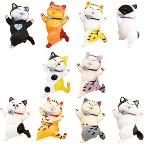 10x Plastic Car Dashboard Cat Doll Toy Ornament for Auto Interior Ornaments