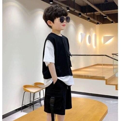 2Pieces/Set For Age 3-12 Yrs Baby Boys Clothing Sets New Kids Summer Short Sleeve t-shirt +Short Pants Active Casual Boys Suits