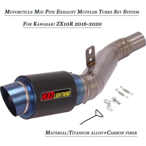 2016-2020 Silp on For Kawasaki ZX10R ZX-10R Motorcycle Middle Pipe Connect Exhaust Muffler Tubes Set System Titanium alloy