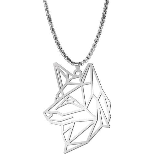 316L Steel Wild Animals Series Jewelry Wolf/Tiger/Panther Pendant 316L Stainless Steel Hollow Out Shape Animals Necklace Collars