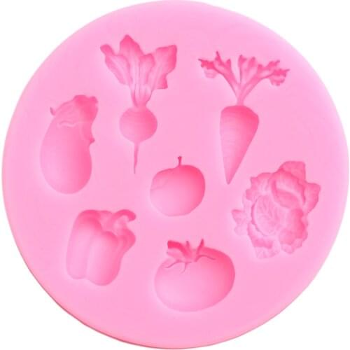 3D Vegetables Silicone Mold Tomato Eggplant Fondant Molds Cake Decorating Tools Candy Polymer Clay Chocolate Gumpaste Moulds