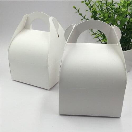 Easy Handle Portable Box Ear Shape Kraft Paper Box for Jewelry Cake Wedding Candy Carrying Cases Favors Gift Package Box 50Pcs