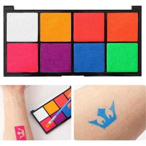 8colors Face Body Paint Oil Palette 8 Color Non Toxic Makeup Painting Kit Halloween Party Makeup Fancy Dress Beauty Palette
