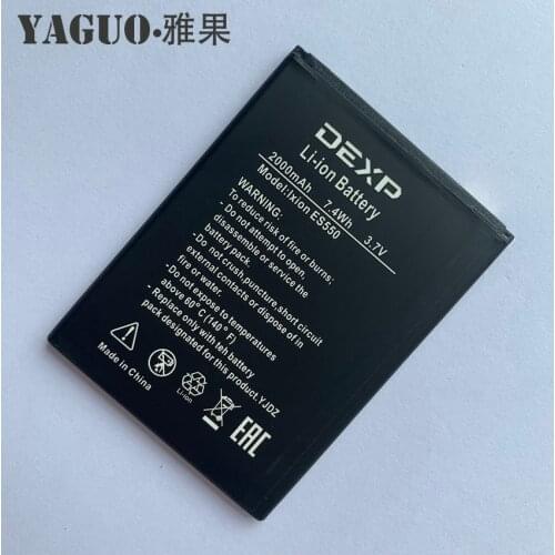 High Quality 2000mAh Battery For DEXP Ixion ES550 ES 550 Cellphone Phone Battery 3.7V 7.4Wh