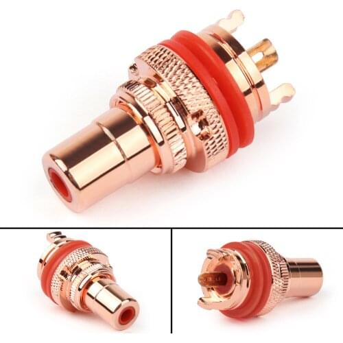 Artudatech 4 PCS RCA Female Socket Chassis Connector High Quality Copper Jack Red White