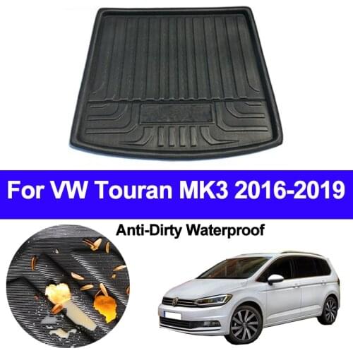Car Rear Trunk Luggage Mat Cargo Tray Boot Liner For Volkswagen VW Touran MK3 2016 2017 2018 2019 Auto Carpet Protector Floor