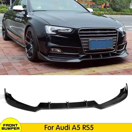 Carbon Fiber Front Bumper Lip Diffuser Car Body Kit For Audi A5 RS5 2D 4D 2012 2013 2014 2015 Bumper Lip Spoiler Cover Splitter