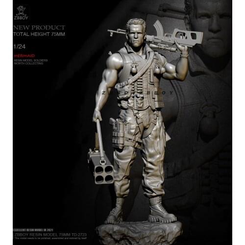 H75mm 1/24 Resin model kits figure colorless and self-assembled TD-2723