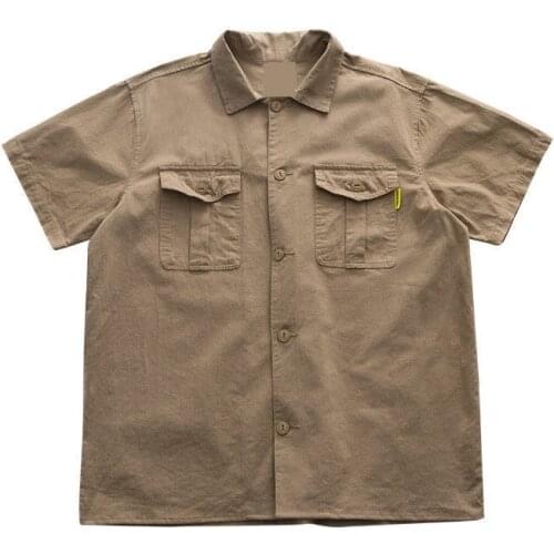 Harajuku fashion brand pocket tooling shirt female 2020 summer new loose tide short sleeve shirt