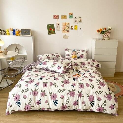 Pastoral Style Flowers Pattern Bedding Set ,220x240 Duvet Cover Pillowcase 3pcs, King Size Duvet Cover,200x220 Quilt Cover