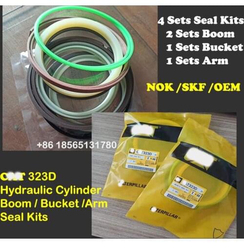 4 Sets CAT 323 323D Boom Bucket Arm Hydraulic Cylinder Seal Kit for Caterpillar Excavator NOK SKF Good Quality Repair Seal Kits