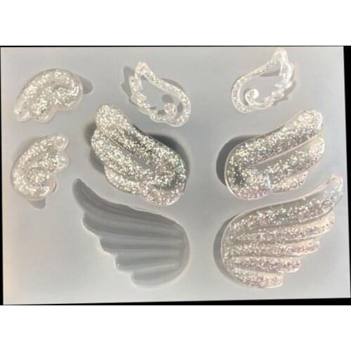 Angel Wing Cabochon Silicone Mold Mould For Epoxy Resin DIY Pendent Craft Wedding Cake DÉCor Mold Tools