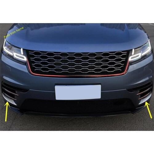 Lapetus Front Bumper Fog Lights Lamps Panel Cover Trim Fit For Land Rover Range Rover Velar 2018 2019 2020 Stainless Steel