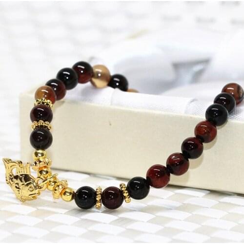 Fashion Natural Onyx Carnelian Agat 6mm Dream Round Beads Beaded Bracelet Semi-precious Stone Jewelry Making 7.5inch B1973