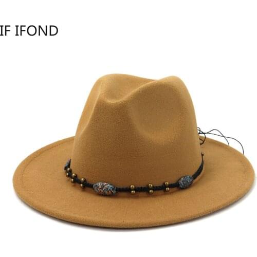 National Casual Womens Elegant Fascinator Fedora Hat Wool Jazz Hats Panaman Trilby Felt Hat