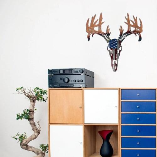 Wall Hanging Decoration Metal Deer Head Wall Ornament Animal Silhouettes Hanging Decoration Home Art Decor