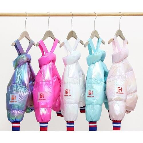 New Winter Jacket Girls Kids Shiny thickness cotton-padded Children Winter Coat WT050