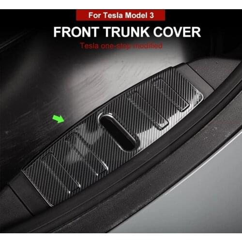 New 2021 for Tesla Model 3 Front Trunk Panel Bumper Cover Decoration Engine Accessories Three Stickers Box Patch Protection F1I8