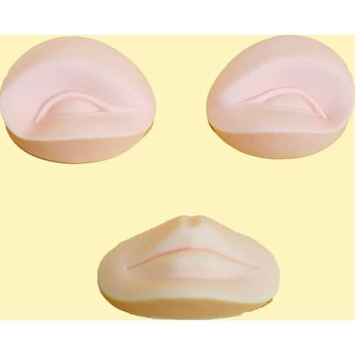 New Type 3Pcs/Set Silicone Lip Eyebrow Tattoo Practice Skin Tattoo Training Model Tattoo Accesories MUA706