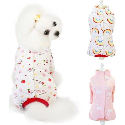 Pet Dog Clothes Cute Dogs Pajamas Cartoon Dog Jumpsuit For Chihuahua Small Medium Dogs Autumn Winter Warm Clothing Dog Coat