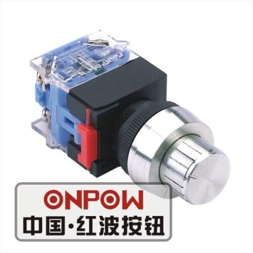 ONPOW 22mm 1NO1NC/2NO2NC Maintain/Return Two/Three position Plastic Round Selector Knob Switch (LAS0-K-XC)