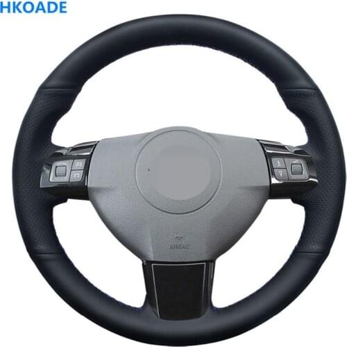 DIY Black Hige Soft Artificial Leather Car Steering Wheel Cover for Opel Signum 2005 Astra (H) 2004-2009 Zaflra (B) 2005-2014
