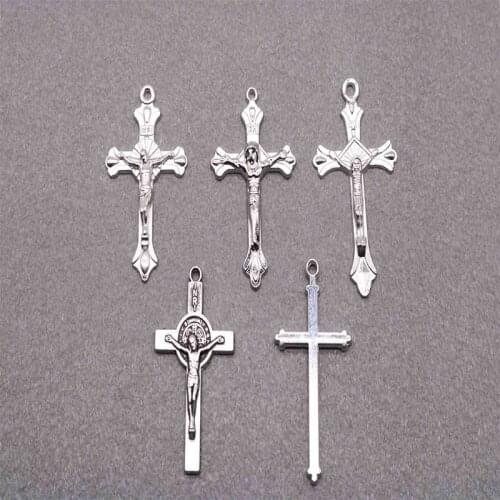 Religious Saint Benedict Jesus Cross Medal Jewelry Bracelet Hanging DIY Accessories