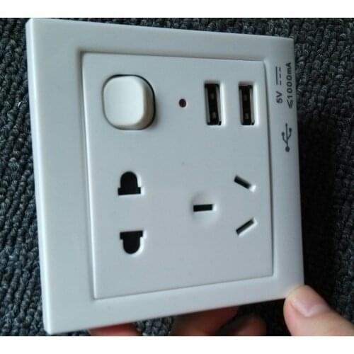 Wholesale Home EU US AU UK 2 USB Port Universal Wall Face Plate Outlet Panel Power Supply Socket Plug Switch Charger