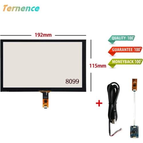 Skylarpu Capacitive touchscreen 192mm*115mm touch screen panel Glass Digitizer handwritten Touch driver board set USB cable