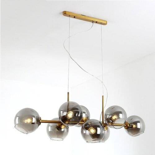 Postmodern chandelier living room lamp creative personality dining room lamp modern minimalist Nordic lamps glass magic bean din