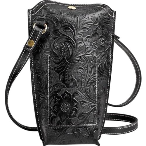 Retro Genuine Leather Womens Shoulder Bag Handmade Cowhide Sling Bags Crossbody Messenger Bags For Ladies Phone Pouch
