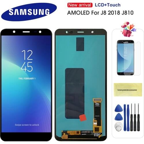 Super AMOLED LCD For Samsung Galaxy J8 2018 J810 LCD J810F J810Y Display Touch Screen Digitizer Replacement For J810 LCD Screen