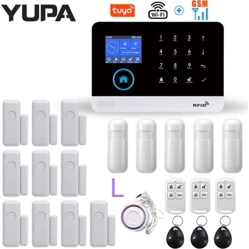WIFI GSM Home Security Alarm System With Wireless Keyboard & Motion Sensor Burglar Anti Theft TUYA APP Remote Control Smart Kit