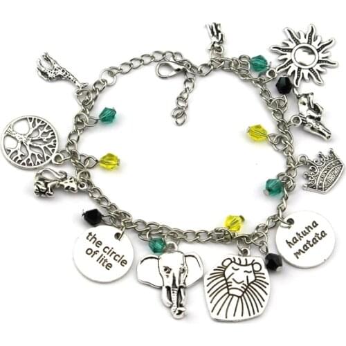 Inspired Bracelet Hakuna Matata Lion King Bracelet The Circle Of Life Animal Wristband Bangle Bracelet Women Men Stronger
